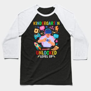 Kindergarten Unlocked Level Up Gamer Boys Back To School Baseball T-Shirt